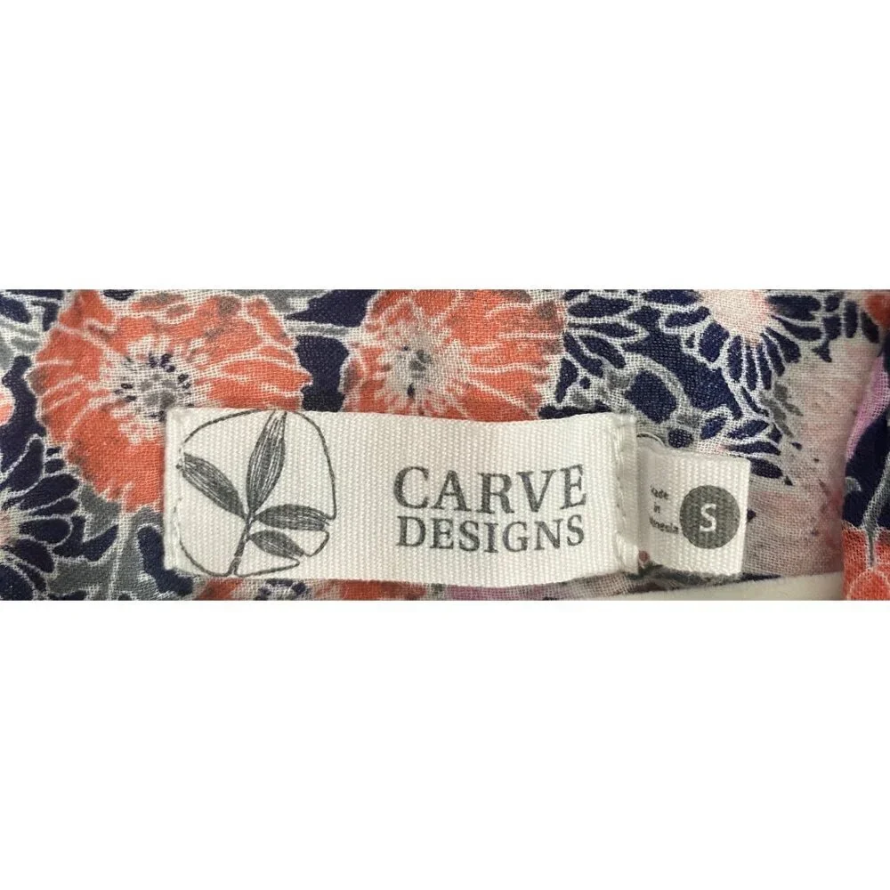 Carve Designs Dylan coverup tunic top hoodie floral fly weight organic cotton S - Picture 4 of 11